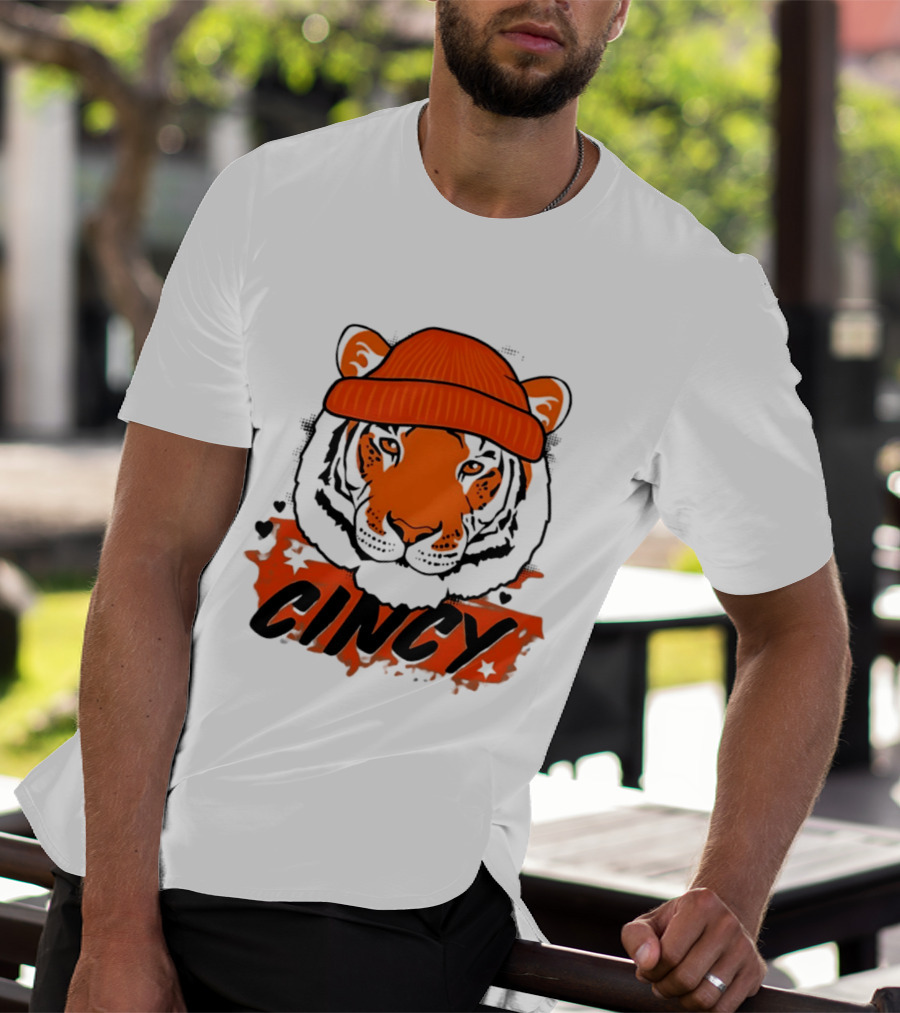 Cincy Tiger Beanie Cincinnati Bengals Football T-Shirt