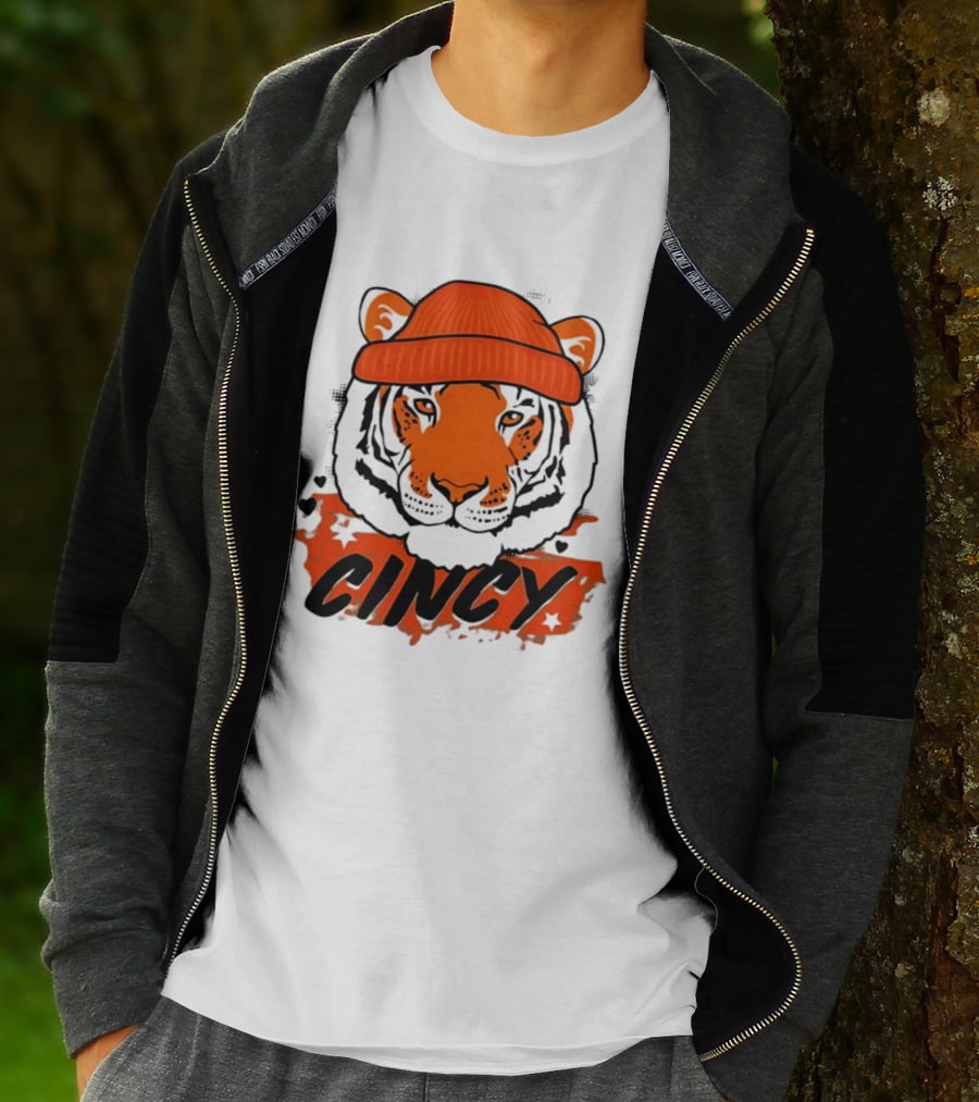 Cincy Tiger Beanie Cincinnati Bengals Football T-Shirt