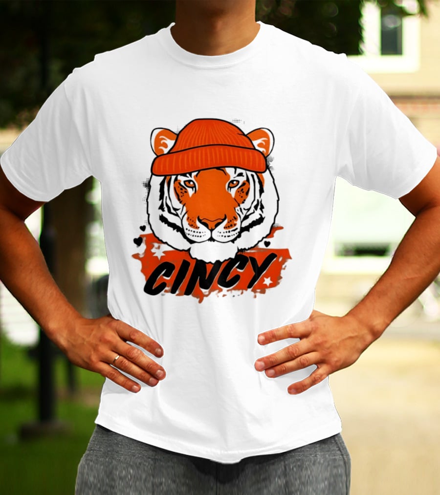 Cincy Tiger Beanie Cincinnati Bengals Football T-Shirt