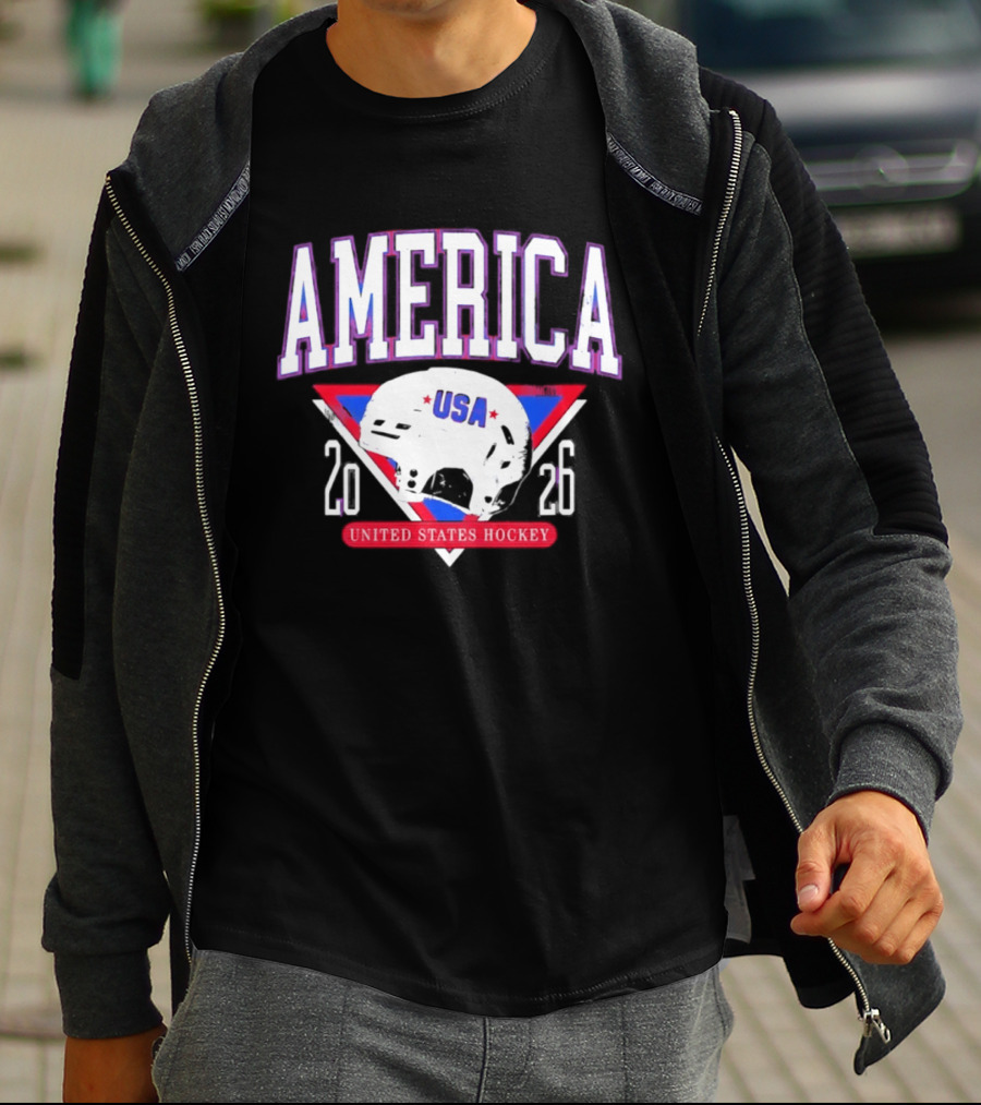 America USA Hockey 2026 United States Helmet T-Shirt
