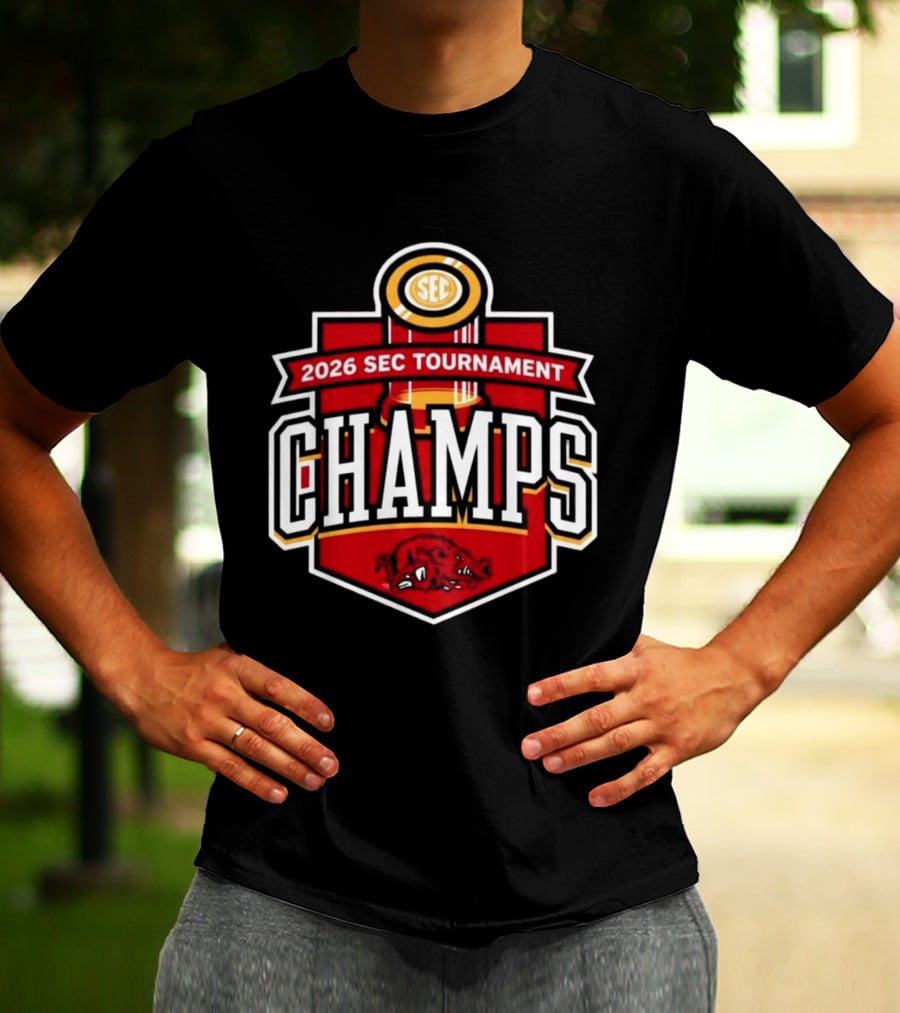 2026 SEC Tournament Champs Arkansas Men's Basketball T-Shirt