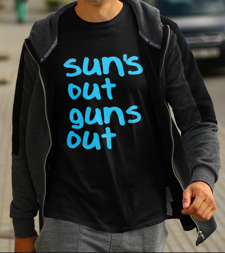 Sun's Out Guns Out Channing Tatum Blue T-Shirt