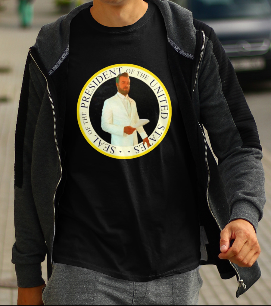 Seal Of The President Of The United States Justin Theroux In White Suit T-Shirt