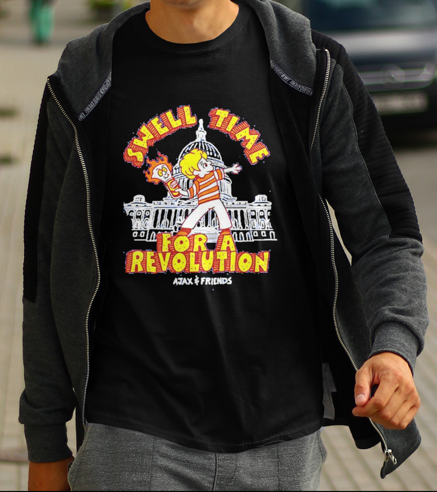 Swell Time For A Revolution Capitol Building Cartoon Ajax And Friends T-Shirt
