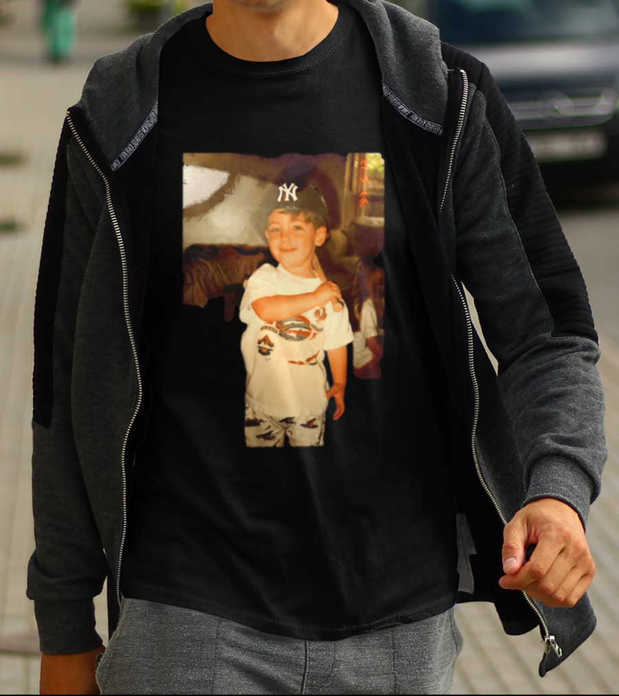 Cody Bellinger Young Yankee Fan Childhood Photo New York Yankees Cap T-Shirt