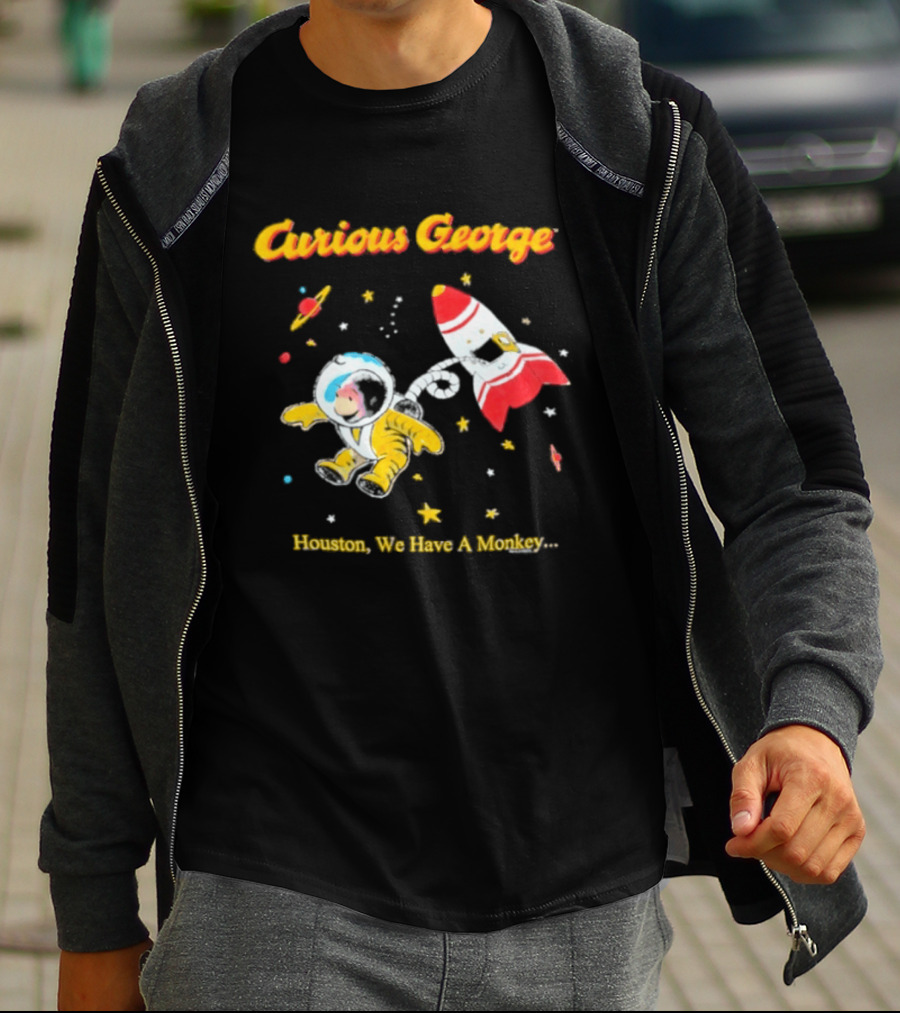 Curious George Astronaut Adventure Houston We Have A Monkey Space Rocket T-Shirt