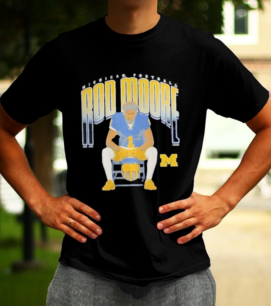 Rod Moore Michigan Wolverines Football Number 1 Player M T-Shirt