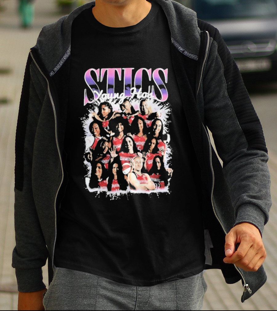 STICS Young Hos Washington Mystics Sports Team Collage T-Shirt