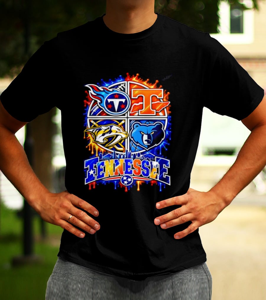 Tennessee Titans Volunteers Predators Grizzlies Sports Skyline T-Shirt