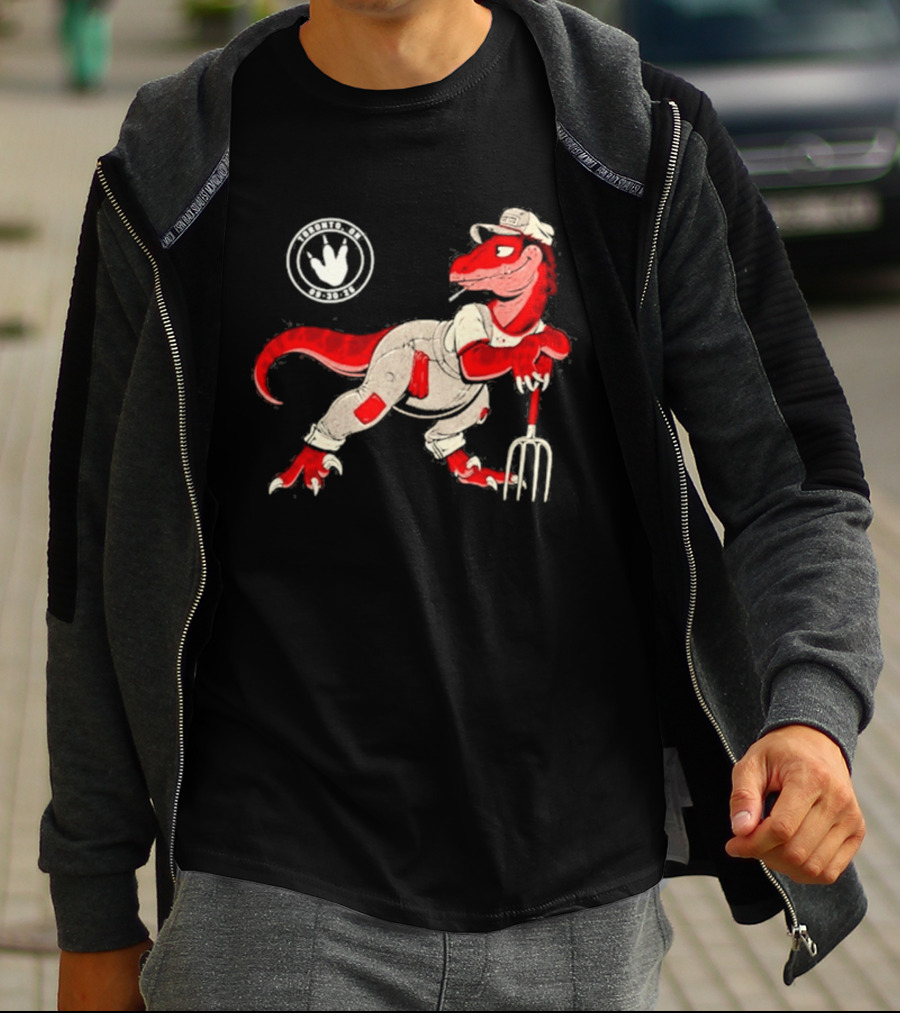 Red Clay Strays 2026 Toronto Ontario Event Dinosaur Farmer T-Shirt
