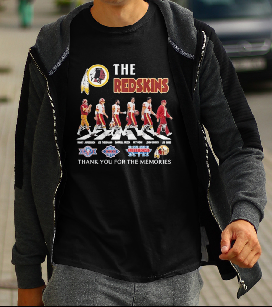 The Redskins Legends Abbey Road Thank You For The Memories Super Bowl Seasons T-Shirt