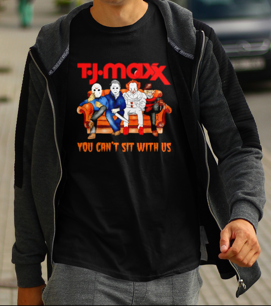 TJ Maxx Horror Movie Friends Halloween 2026 You Can't Sit With Us T-Shirt