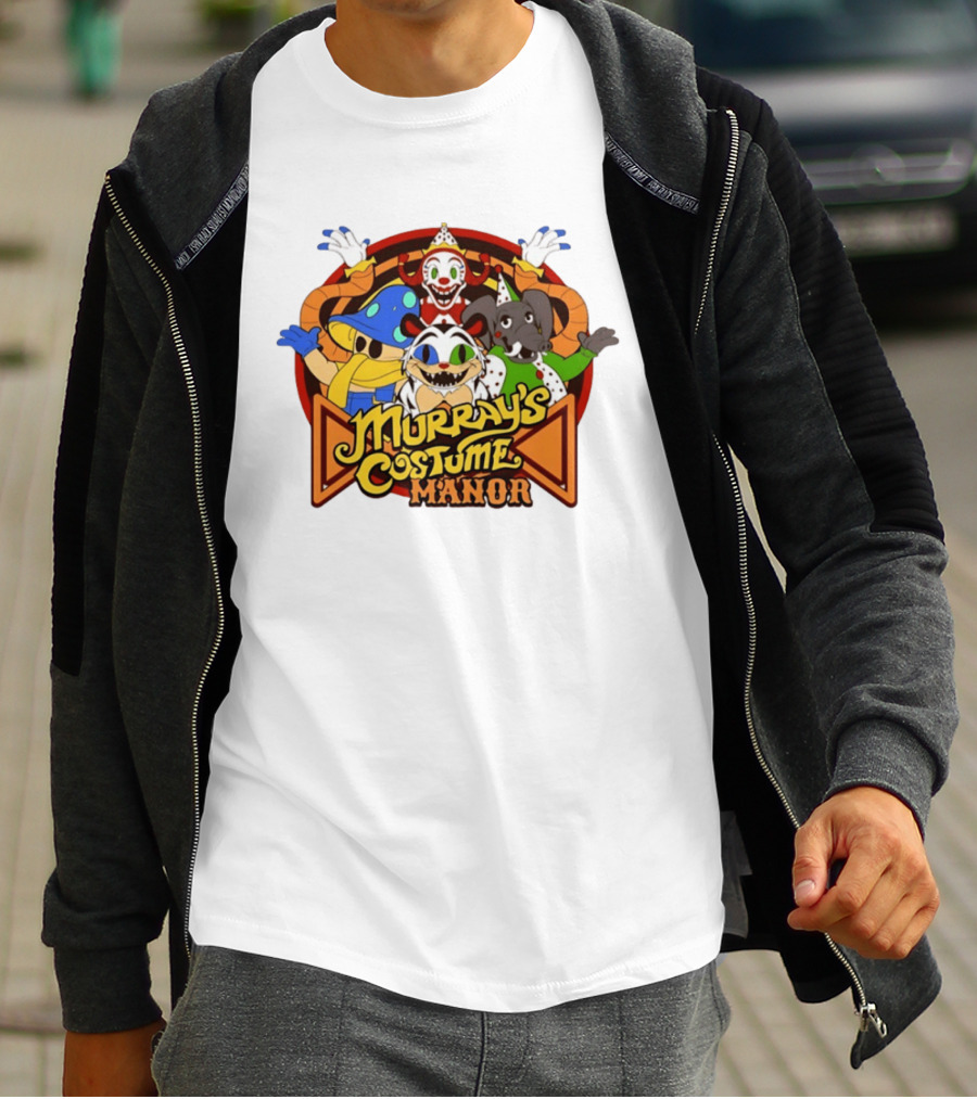 HEX X FNaF Secret Of The Mimic 2 Murray's Costume Manor With Clown And Animal Characters T-Shirt