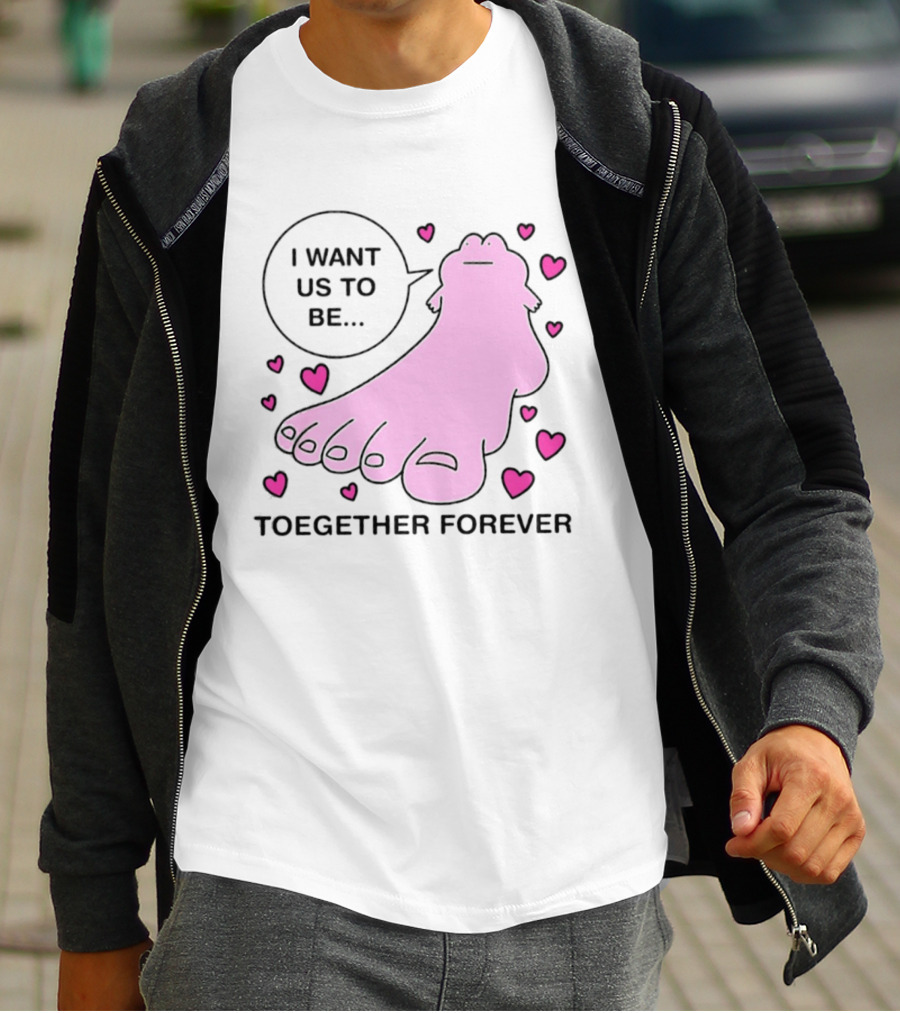 I Want Us To Be Toegether Forever Pink Frog Hearts T-Shirt