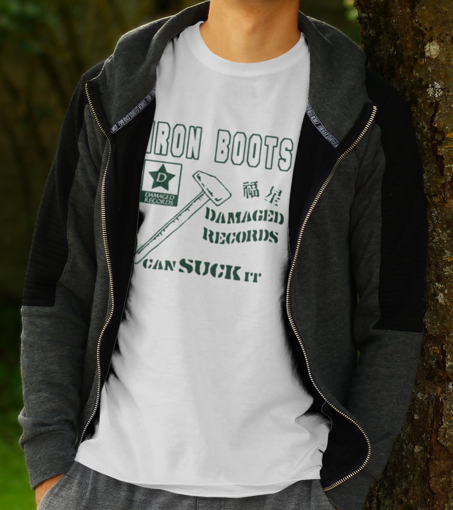 Iron Boots Damaged Records Star Hammer Can Suck It T-Shirt