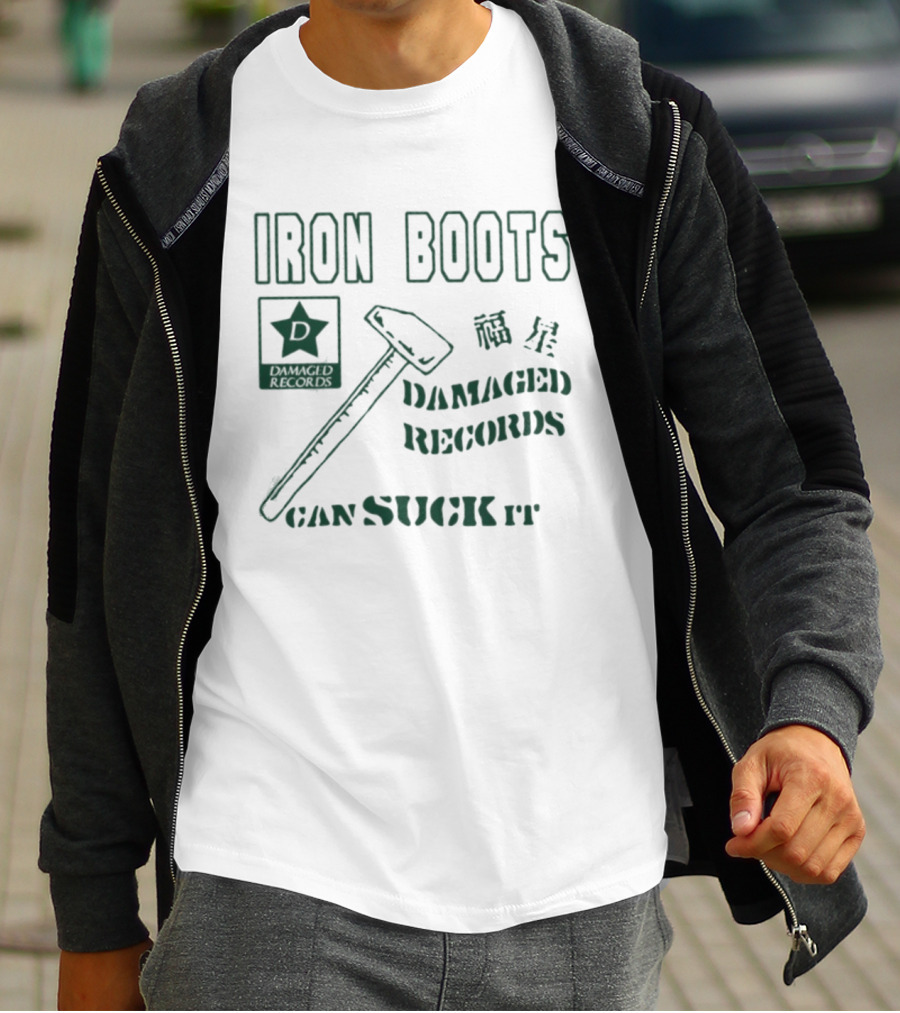 Iron Boots Damaged Records Star Hammer Can Suck It T-Shirt