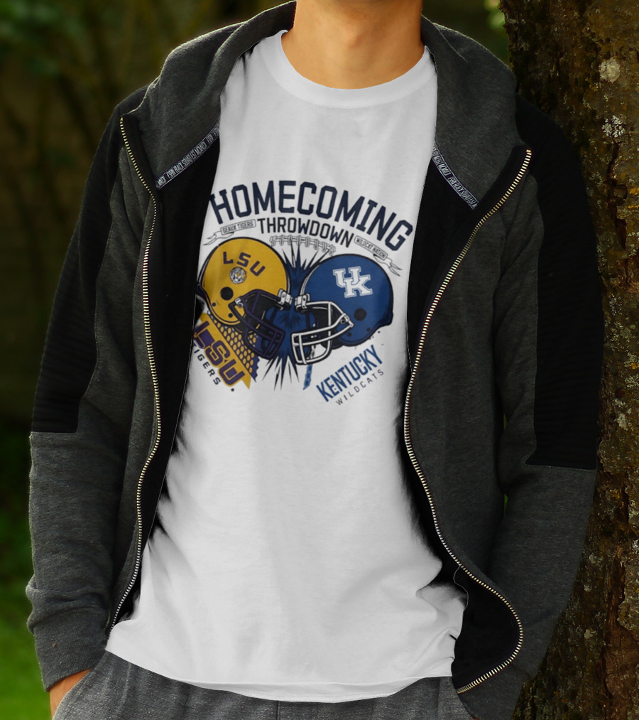 LSU Tigers Vs Kentucky Wildcats Football Homecoming Throwdown October 10 2026 Helmet Clash T-Shirt