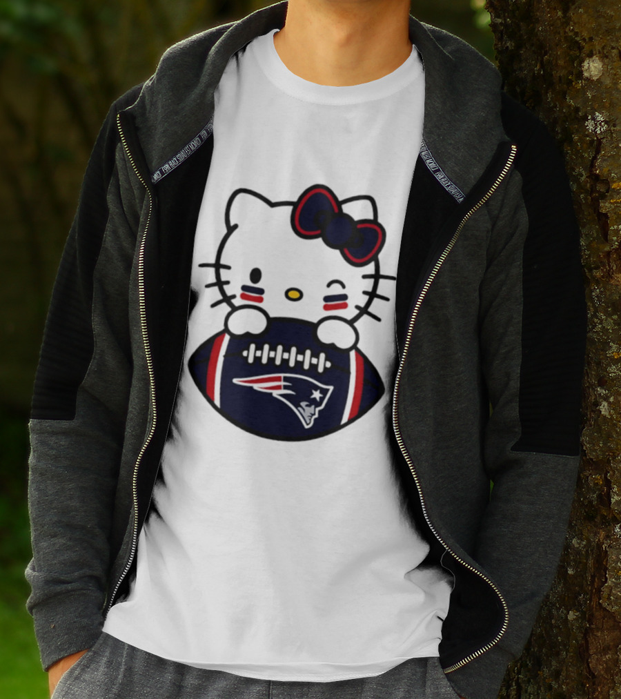 New England Patriots Hello Kitty Collaboration 2026 Football Season T-Shirt