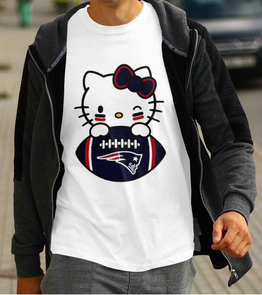 New England Patriots Hello Kitty Collaboration 2026 Football Season T-Shirt