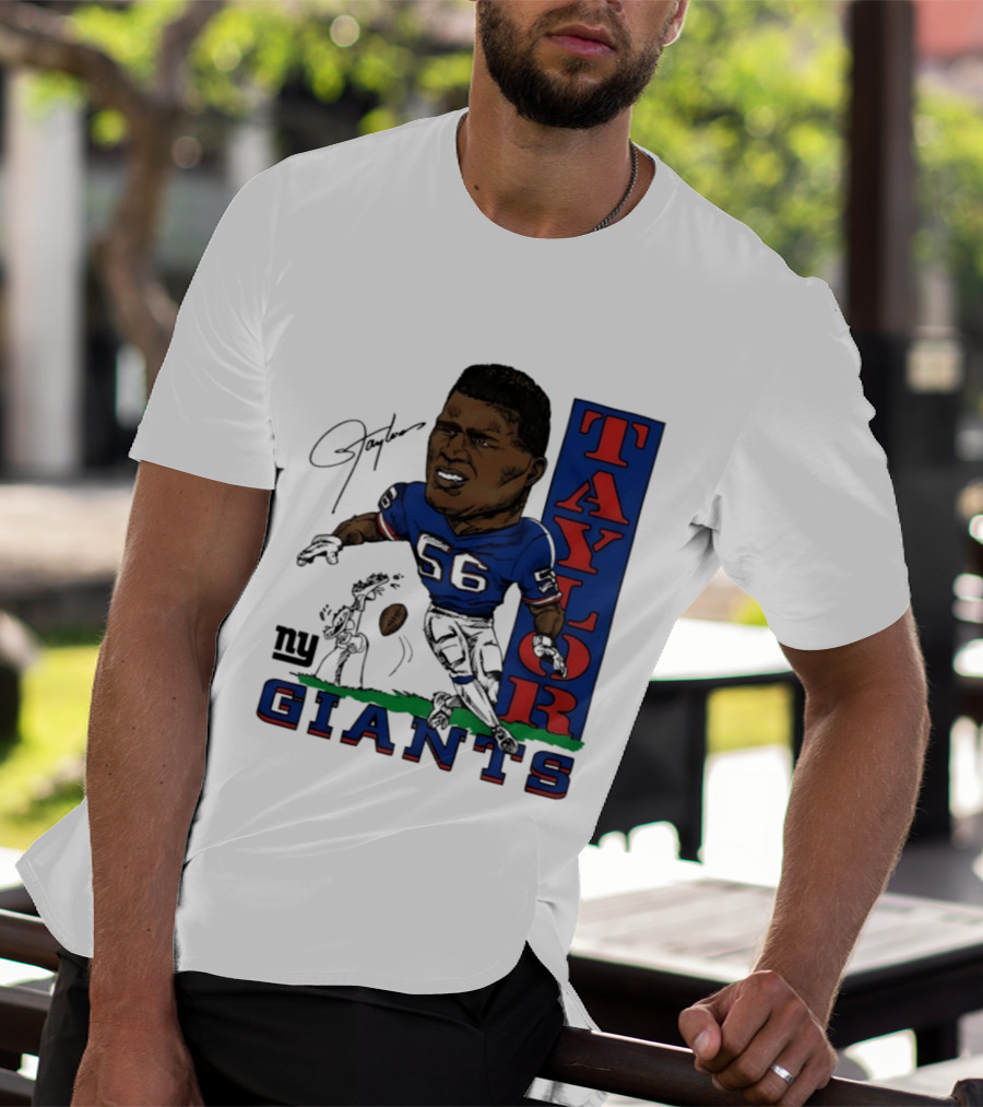 New York Giants Lawrence Taylor 56 Caricature Player T-Shirt