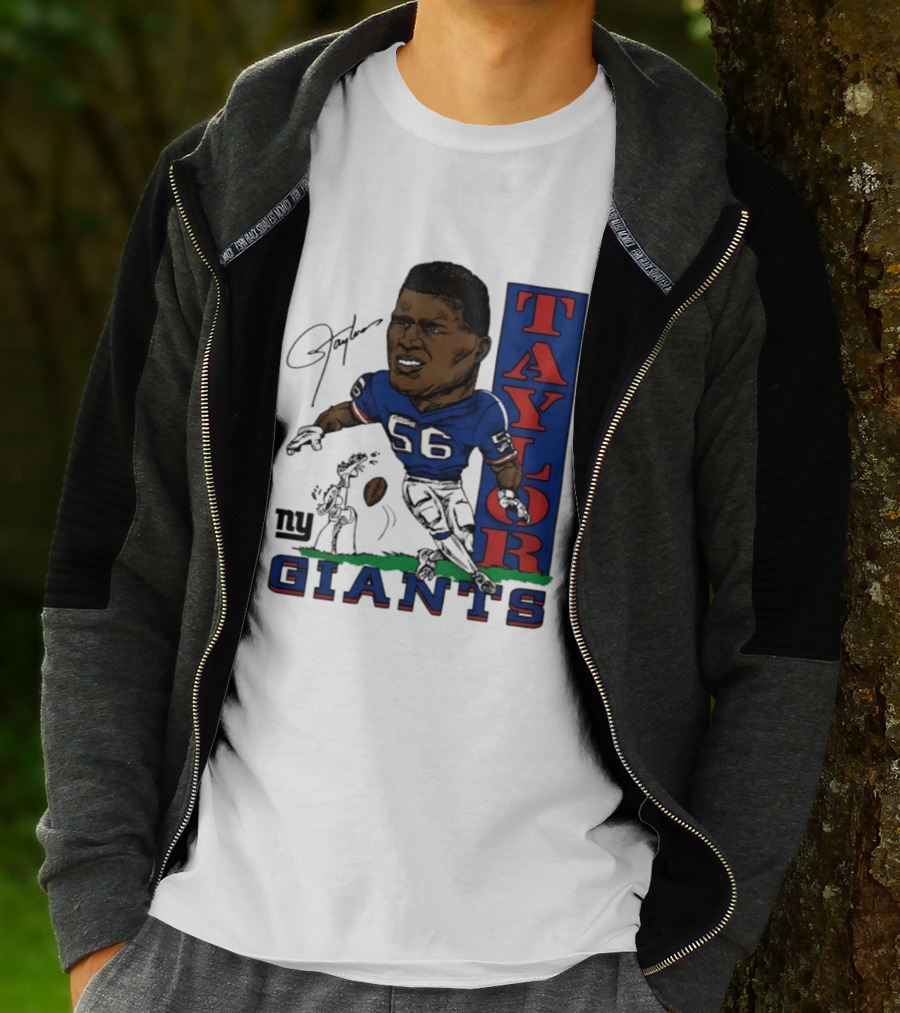New York Giants Lawrence Taylor 56 Caricature Player T-Shirt