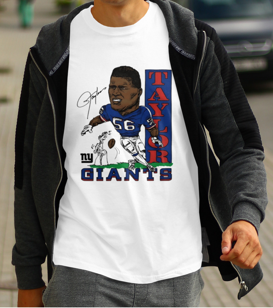 New York Giants Lawrence Taylor 56 Caricature Player T-Shirt