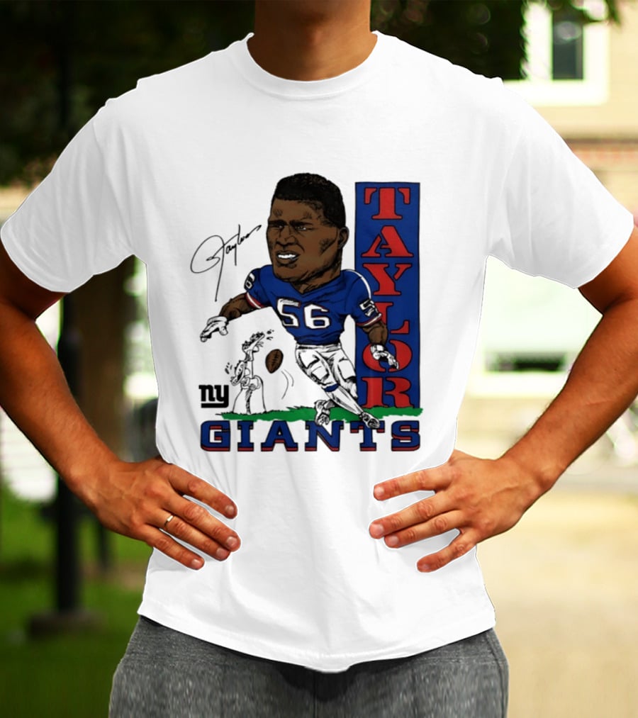 New York Giants Lawrence Taylor 56 Caricature Player T-Shirt