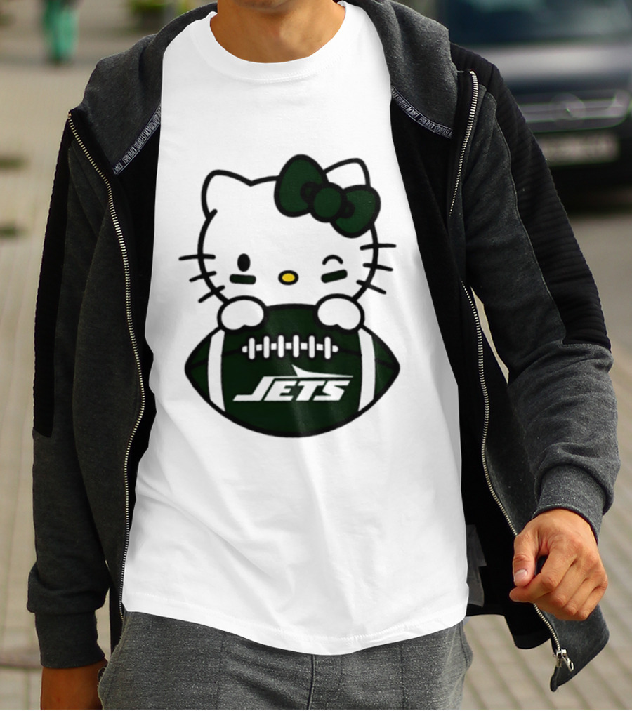 New York Jets Hello Kitty Football 2026 Season Collaboration T-Shirt