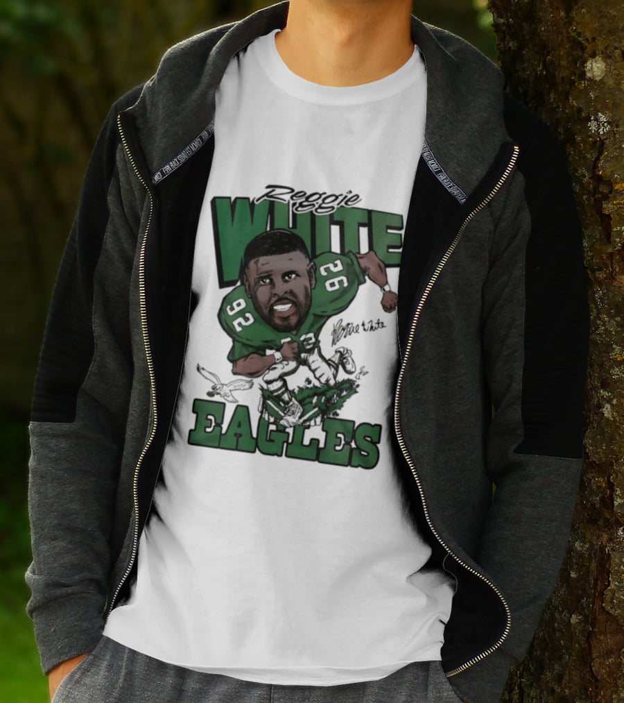 Philadelphia Eagles Reggie White 92 Player Caricature T-Shirt