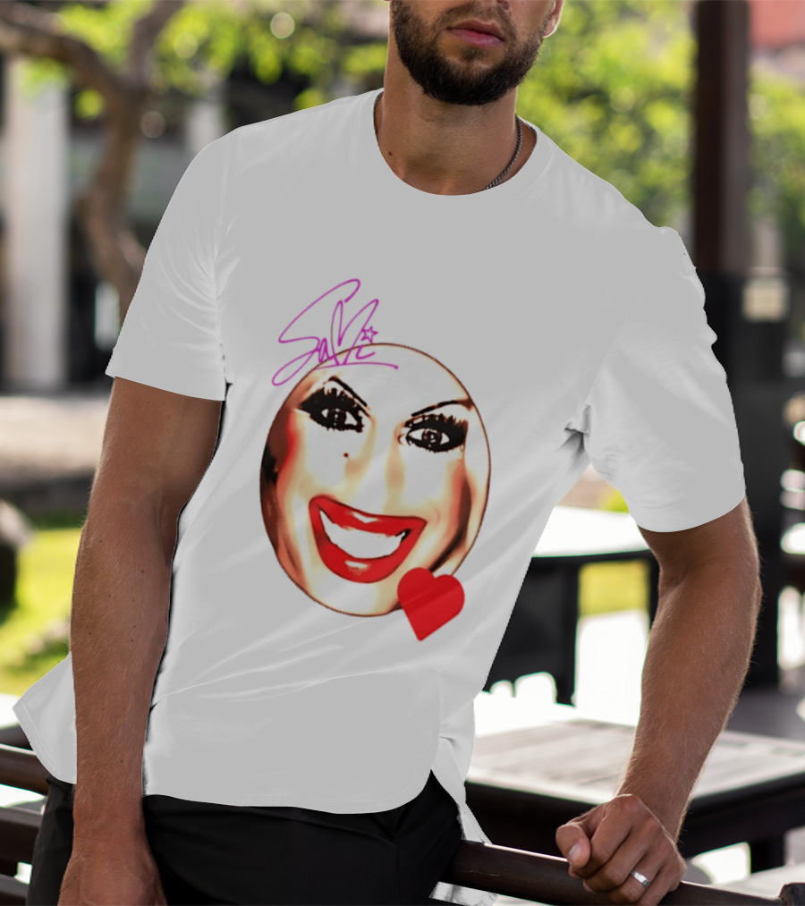 Sami Landri Big Face Heart Signature Red Lips T-Shirt