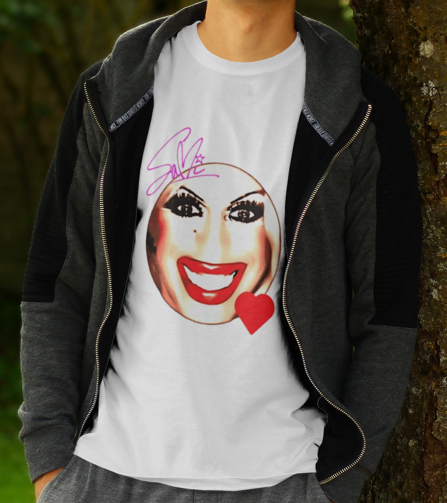 Sami Landri Big Face Heart Signature Red Lips T-Shirt