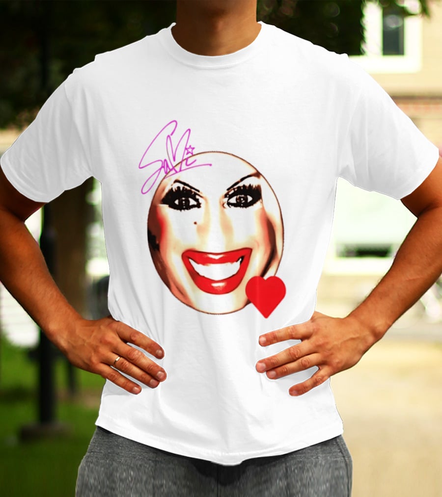 Sami Landri Big Face Heart Signature Red Lips T-Shirt