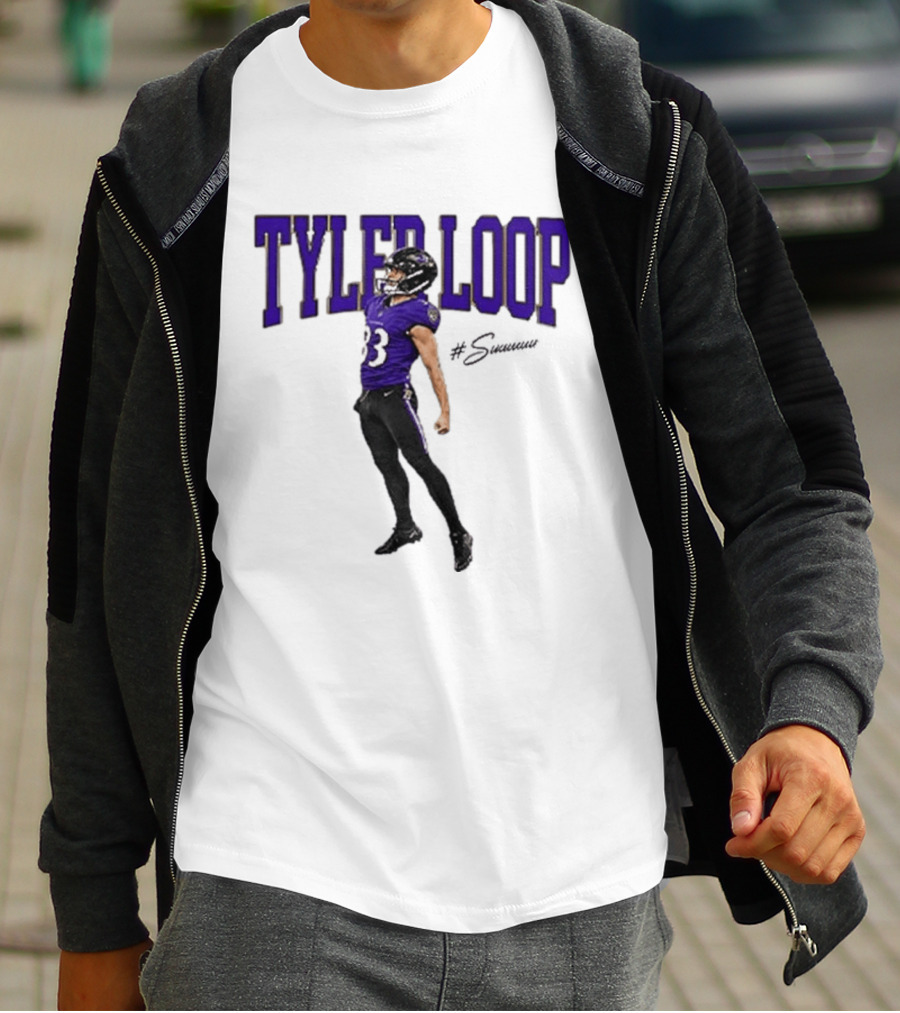 Tyler Loop Baltimore Football Player Celebration T-Shirt