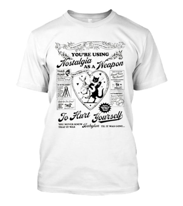 You're Using Nostalgia As A Weapon To Hurt Yourself Cowboy Heart Cat And Dog T-Shirt