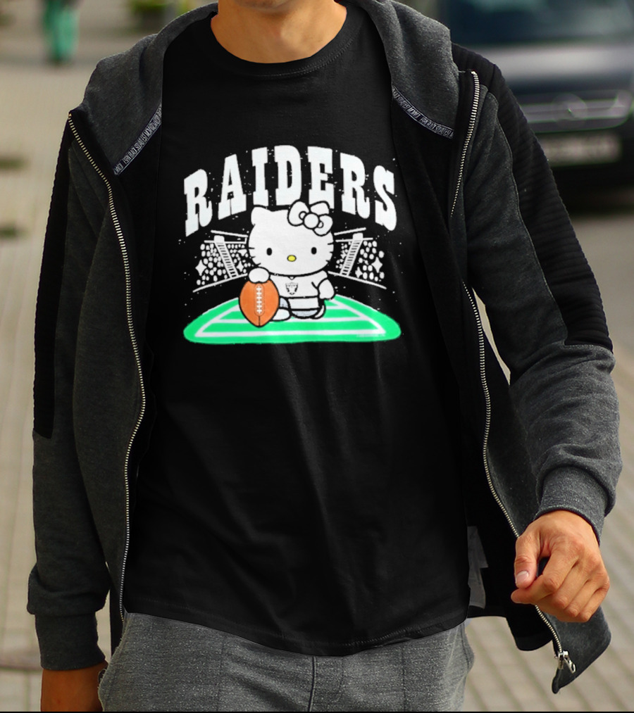Hello Kitty Raiders Football Stadium Cartoon Collaboration T-Shirt