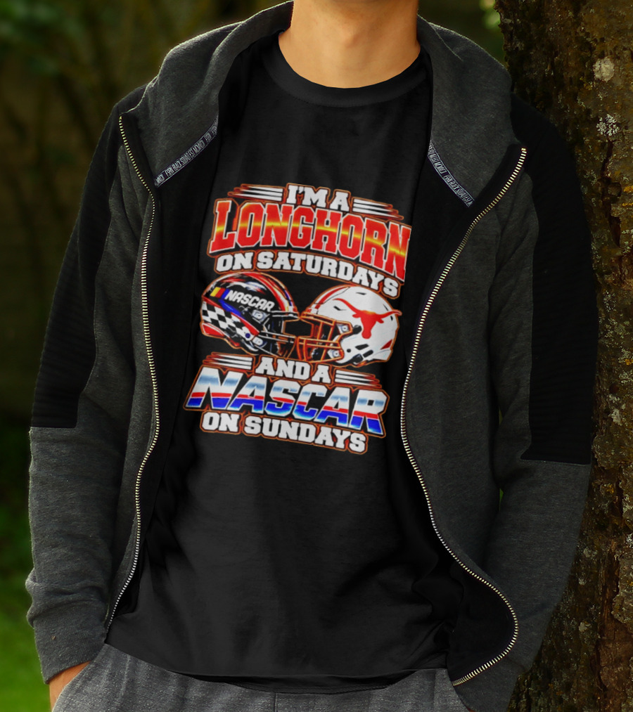 Longhorns On Saturdays NASCAR On Sundays Helmets Longhorns Texas T-Shirt