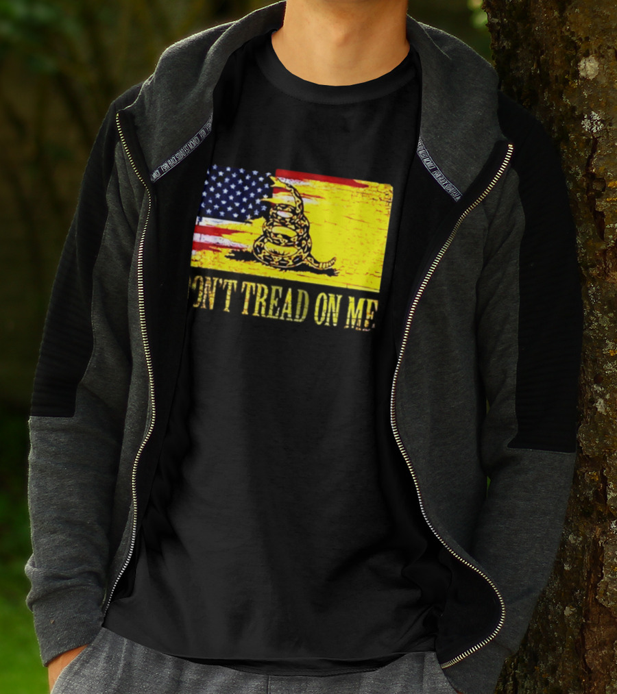 American Flag And Gadsden Snake Don't Tread On Me T-Shirt