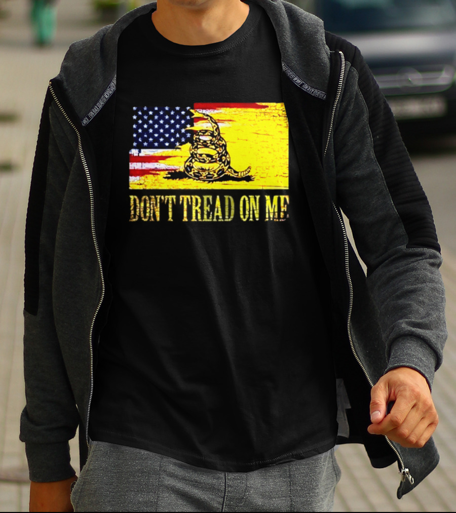American Flag And Gadsden Snake Don't Tread On Me T-Shirt