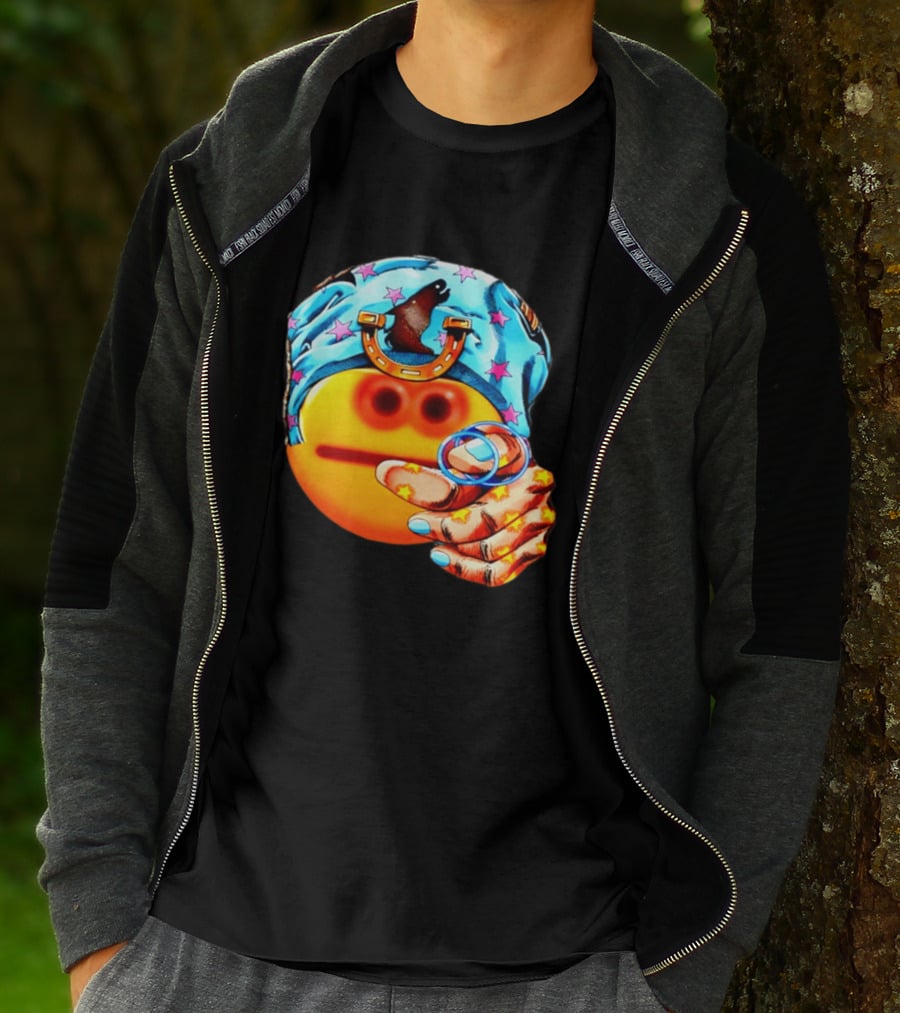 Johnny Joestar Emoji Icon With Star And Horse T-Shirt