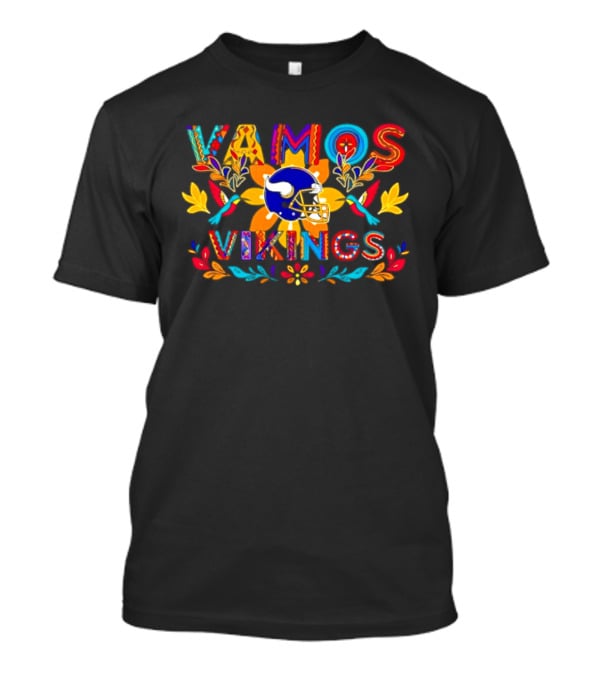 Minnesota Vikings Vamos Vikings Franklin Helmet Floral 2026 T-Shirt