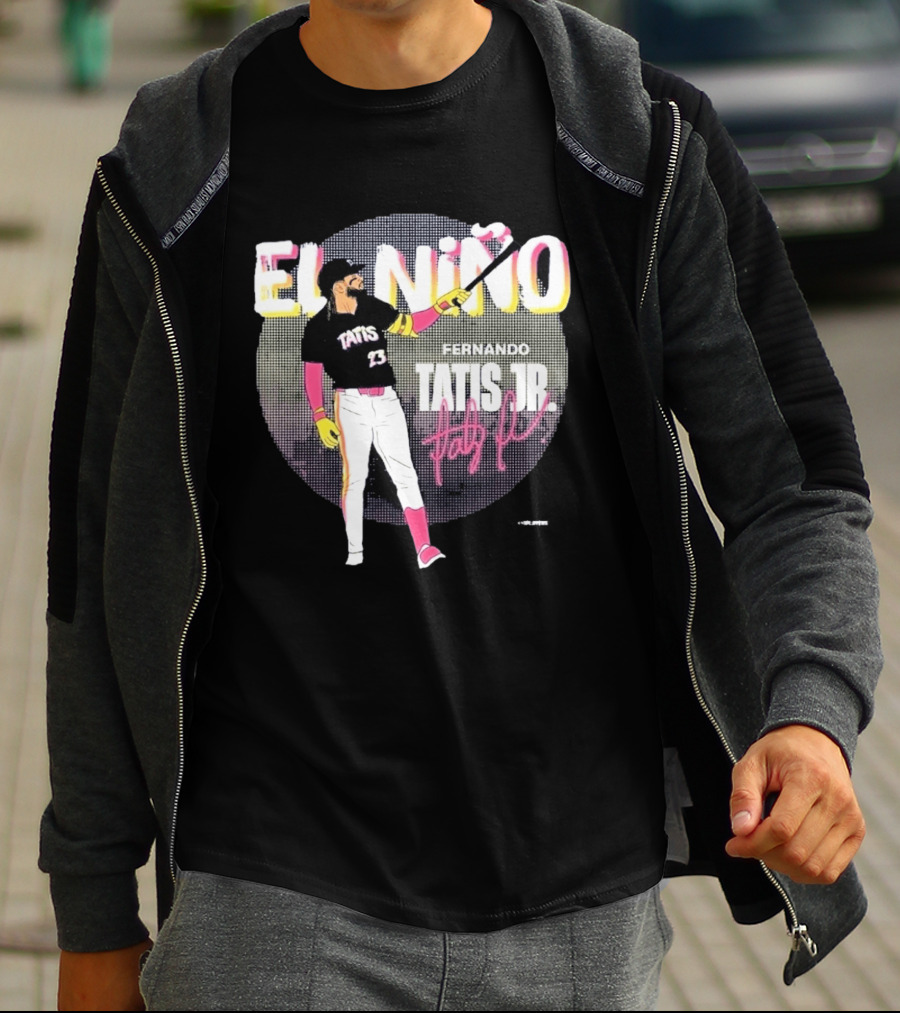 Padres Fernando Tatis Jr El Niño 23 Pink Bat Baseball T-Shirt