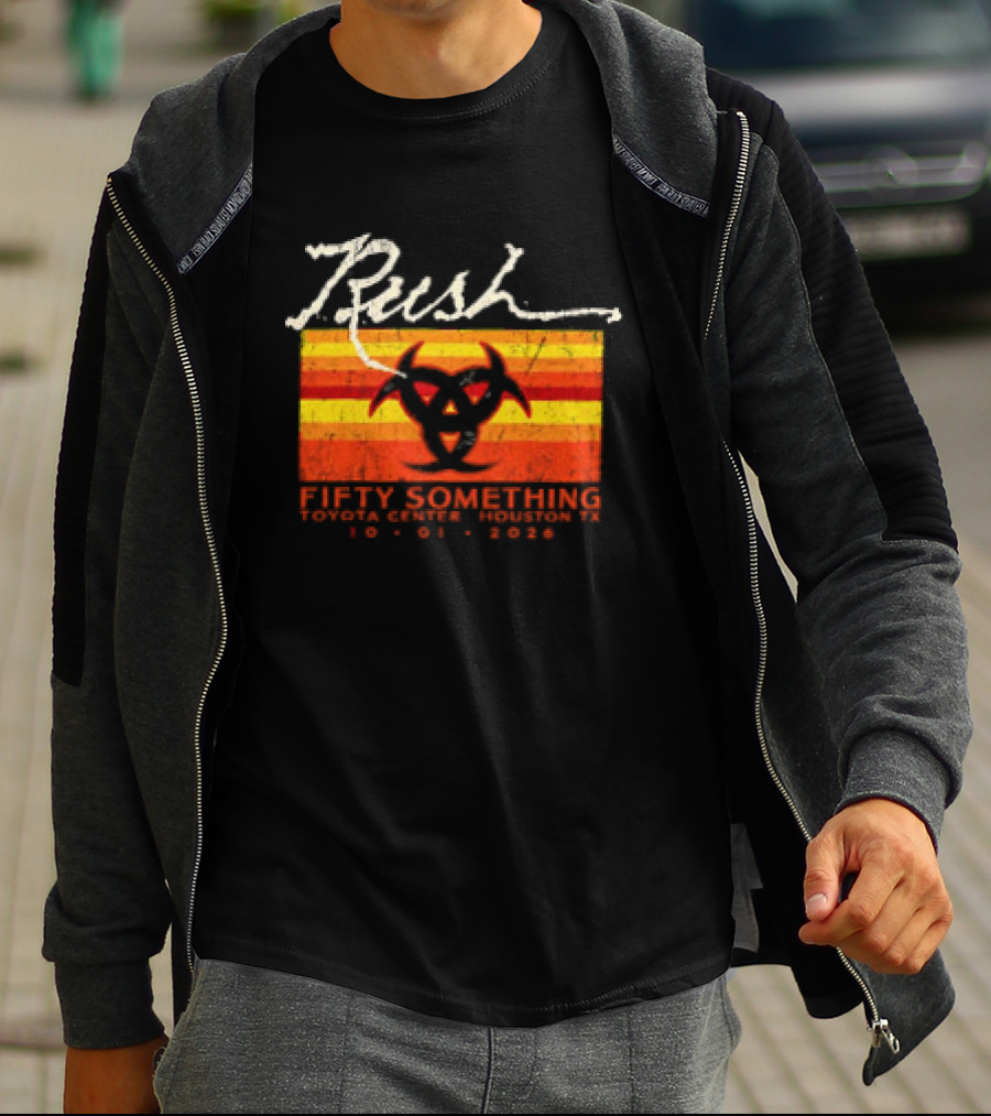 Rush Fifty Something Tour October 1st 2026 Houston Texas Toyota Center T-Shirt