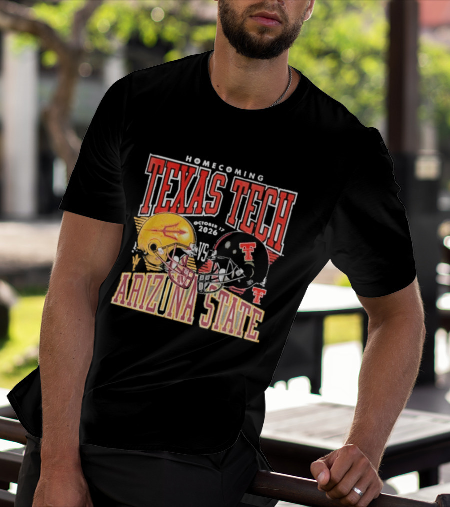 Texas Tech Vs Arizona State Homecoming Football 2026 Helmet Showdown T-Shirt