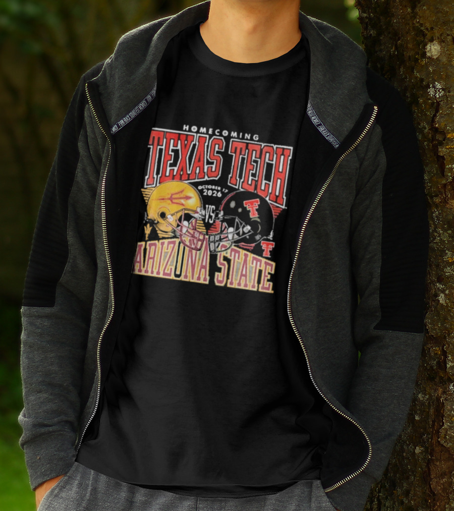 Texas Tech Vs Arizona State Homecoming Football 2026 Helmet Showdown T-Shirt