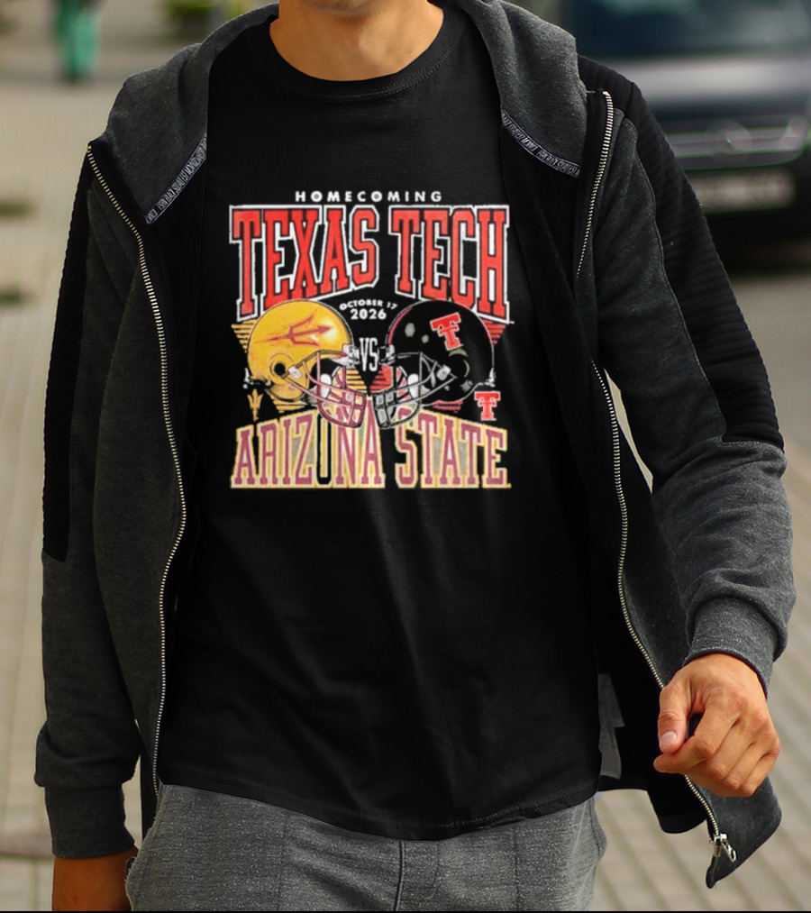 Texas Tech Vs Arizona State Homecoming Football 2026 Helmet Showdown T-Shirt