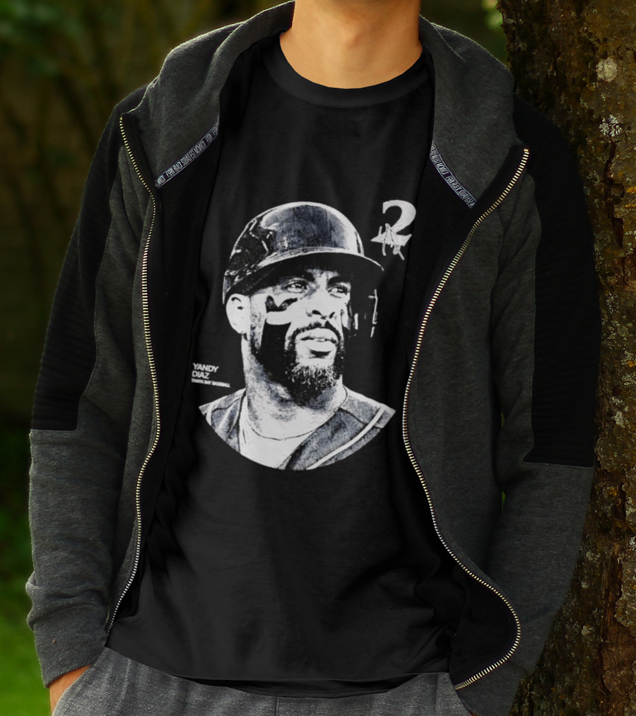 Yandy Diaz Tampa Bay Rays MLB 2026 Lineage Series Player Portrait Baseball Edition T-Shirt