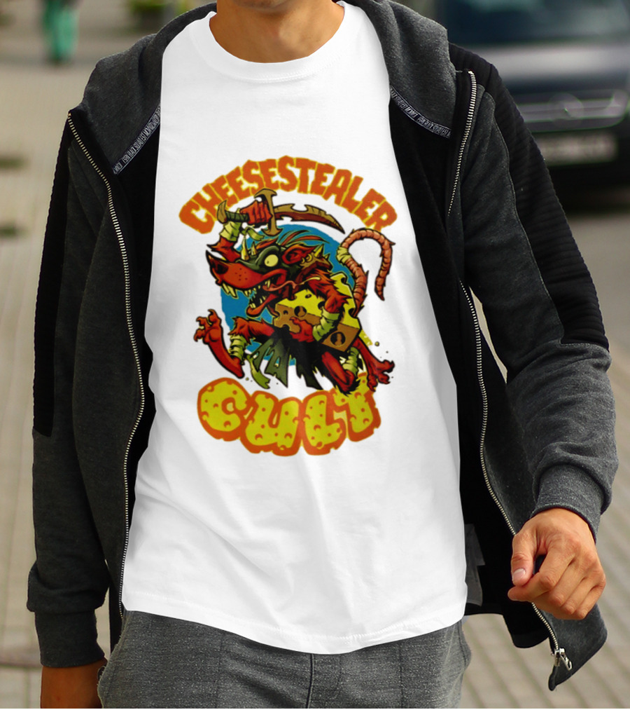 Cheesestealer Cult Rat With Cheese Halloween Fantasy T-Shirt