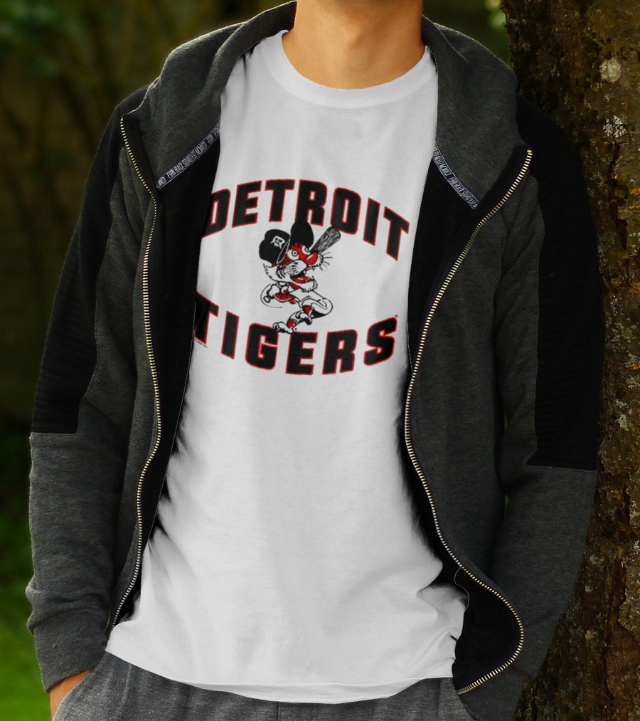 Detroit Tigers Cartoon Paws Vintage Baseball Fan Merchandise T-Shirt