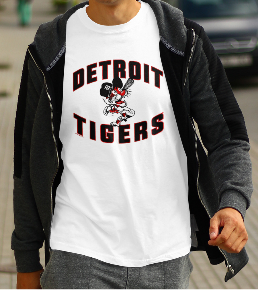 Detroit Tigers Cartoon Paws Vintage Baseball Fan Merchandise T-Shirt