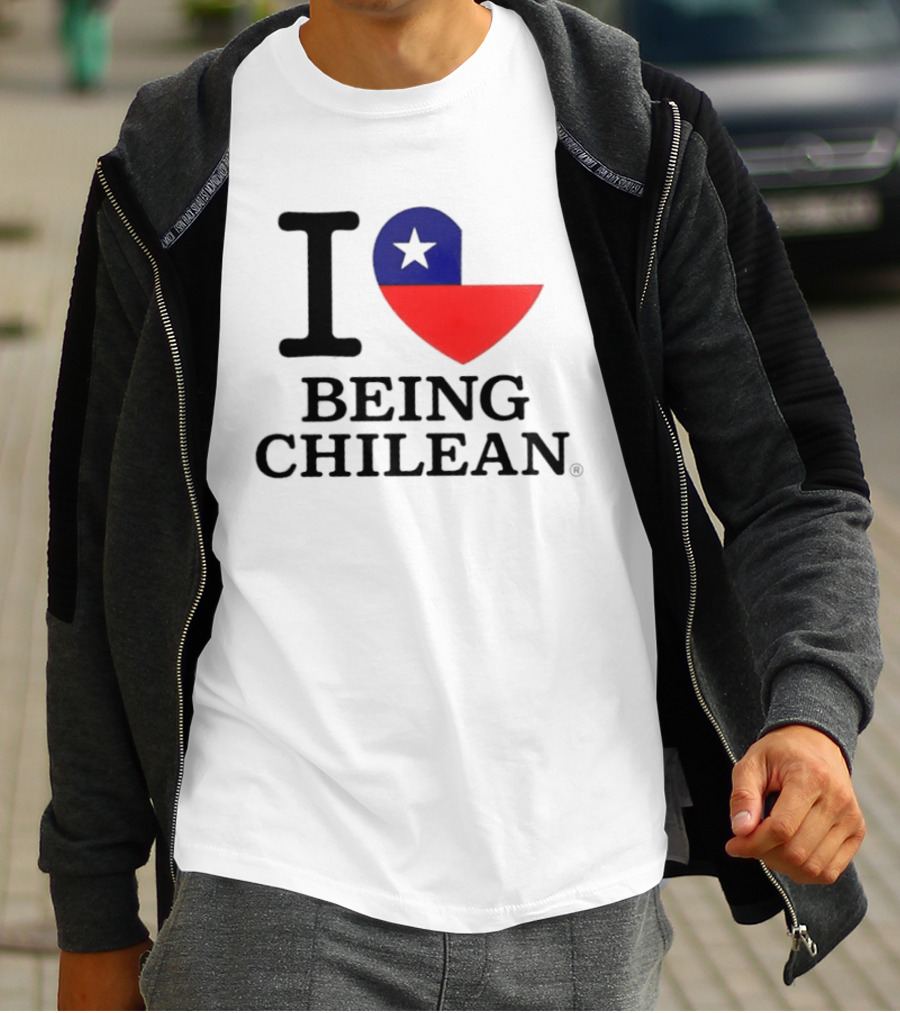 I Love Being Chilean Heart Flag T-Shirt